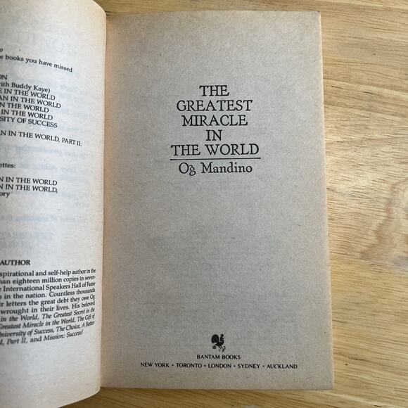 The Greatest Miracle in the World By Og Mandino Vintage 1977 Paperback - Picture 3 of 7